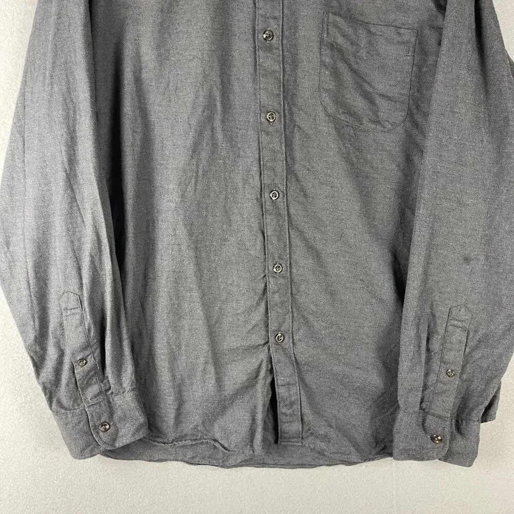 J Crew Cashmere Blend Shirt Mens XL Gray Cotton Long Sleeve‎ Button Up Classic